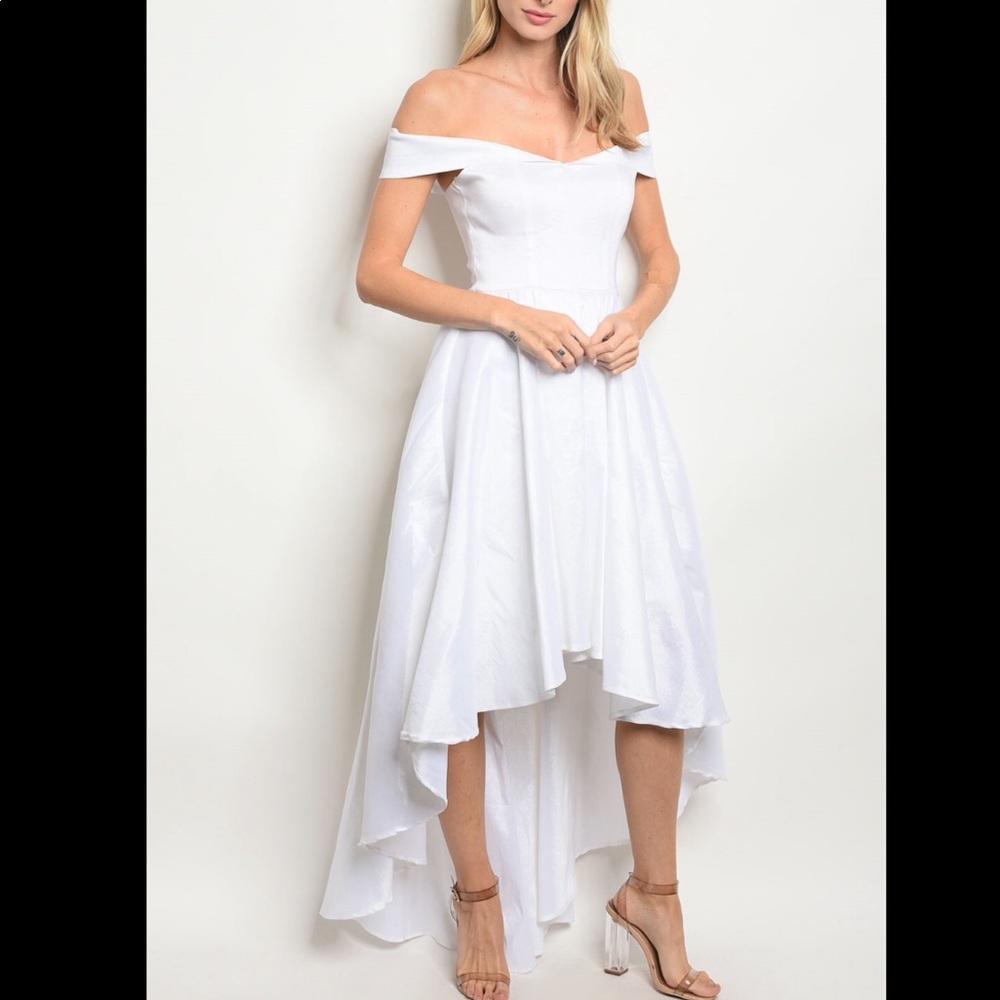 Off White Off Shoulder Dress